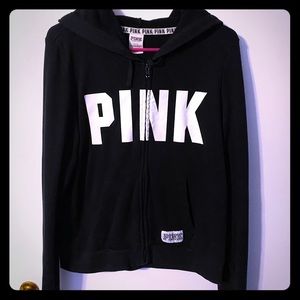 Pink zip up hoodie +free VS supermodel hoodie! 🖤